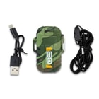 Full image of what is included with the Rechargeable Arc Lighter in camo.